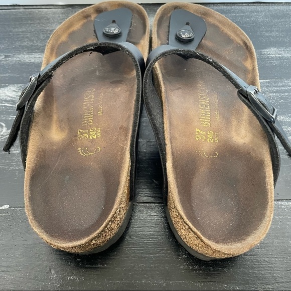 Birkenstock Gizeh Birko-Flor Black Shoes Size 37 - Picture 7 of 8